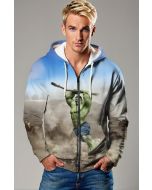 Storm Grey Zip-Up Hoodie – Hulk Battle Motion Print