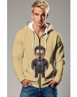 Beige Zip Hoodie – Cute Tony Stark Glow-Core Edition