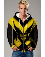 Black & Yellow Zip Hoodie – X-Fury Warrior Scream Graphic