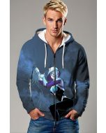 Dark Blue Zip Hoodie – Web-Shooting Spider Girl Design