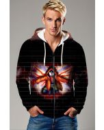 Black Graffiti Zip Hoodie – Miles Morales Street Wall Breakthrough