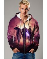 Crimson Frontline Zip Hoodie – Unity of Flame
