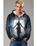 Hooded Sentinel Zip Hoodie – Iron Mist Edition