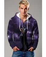 Gauntlet Eclipse Zip Hoodie – Deep Violet Universe with Titan Standoff