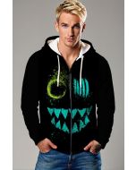 Neon Nightmare Zip Hoodie – Blackout Body with Graffiti Facefront