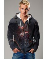Apex Force Zip Hoodie – Shadow Black with Red Pulse Core