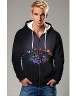 Black Gotham Knights Zip-Up Hoodie – Stylish & Functional Hero Wear