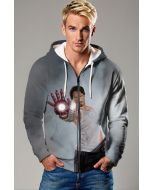 Gray Iron Legend Zip-Up Hoodie – From Genius to Hero