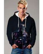 Black Zip-Up Tech Hoodie – Cyberpunk Armor Series