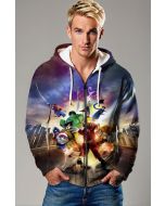 Multicolor LEGO Superhero Zip Hoodie – Animated Universe Collab