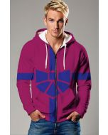 Geometric Magenta Zip-Up Hoodie – Techline Cross Design