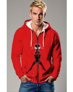 Red Urban Spider Zip Hoodie – Street Hero Graphic Full-Zip
