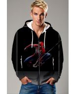 Midnight Web Zip Hoodie – Heroic Black & Red Zip-Up