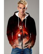 Iron Pulse Zip-Up Hoodie – Crimson & Charcoal Hero Edition