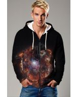 Iron Will Burn – Black & Flame Full Zip-Up Hoodie