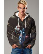 Captain Mech Blitz – Black Zip-Up Hoodie