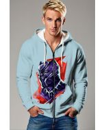 Black Panther Zip-Up – Geometric Hero Blue