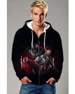 Venom & Symbiotes Dark Red & Black Marvel Design Full-Zip Hoodie