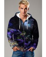 Joker and Batman Cosmic Battle Zip-Up Hoodie