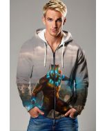 Black Panther Vibranium Charge City Run Marvel Design Full-Zip Hoodie