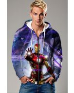 Iron Man Red & Gold Arc Reactor Blast Marvel Full-Zip Hoodie