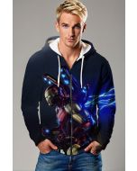 Iron Vortex Zip Hoodie – Navy Blue Full-Zip Hero Armor Style