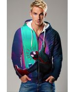 Miles Morales Neon Street Style Full-Zip Hoodie