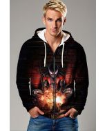 Miles Morales Electric Charge Black & Red Full-Zip Hoodie