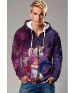 Harley Quinn Star Pop Zip Hoodie – Bubblegum Mischief Galaxy Jacket