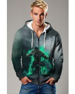 Hulk Gamma Surge Zip Hoodie – Dark Grey & Neon Green Explosion Jacket