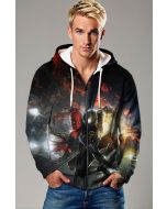 Spider-Man Venom Rivalry Zip-Up Hoodie – Urban Showdown Graphic Jacket