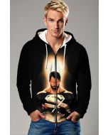 Superman Reawakens Zip Hoodie – Black Glow Hero Rise Jacket