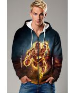 Flashpoint Surge Zip Hoodie – Red & Yellow Lightning Runner Jacket