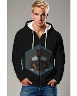 Black M’Baku Zip-Up Hoodie – Bold Armor Print