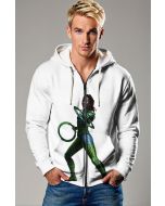 White Black Panther Zip-Up Hoodie