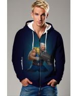 Dark Blue Nathan Summers Zip-Up Hoodie