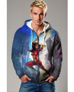 Jessica Drew / Spider-Woman Red Suit Zip-Up Hoodie – Classic Black Edition