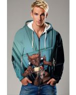 Shattered Teal Wolfsbane X-Men Zip-Up Hoodie