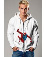 Stay warm and stylish in the Scarlet Spider Zip-Up Hoodie