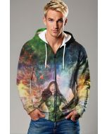 Bring the cosmic energy of Sersi with you everywhere with this zip-up hoodie