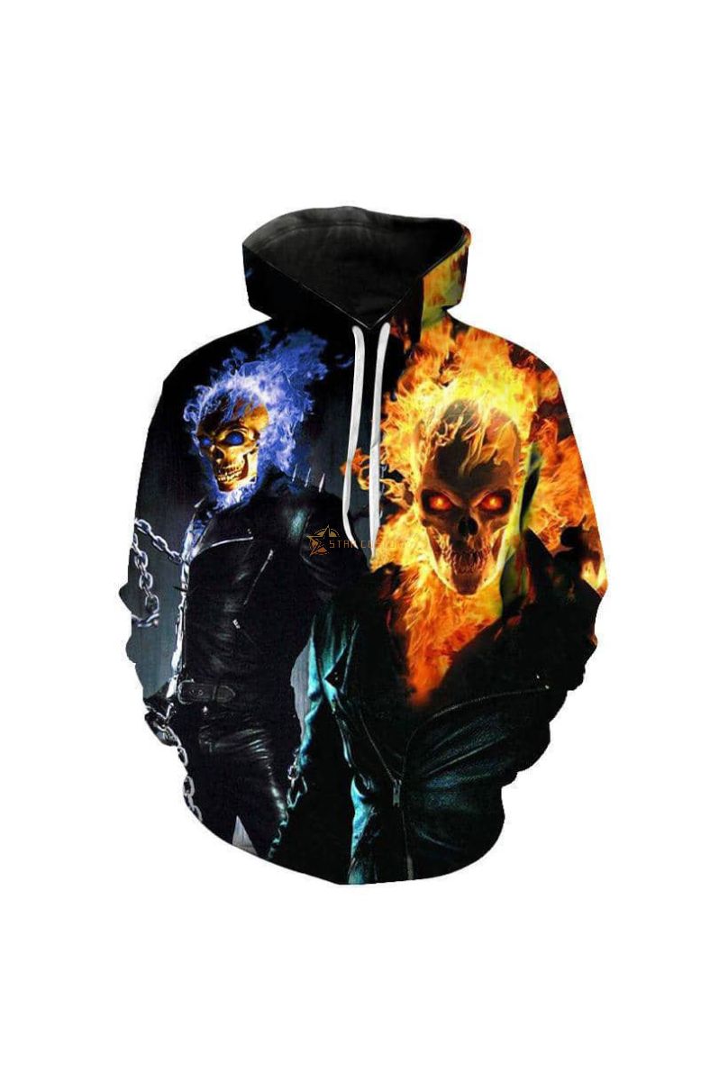 Movie Ghost Rider Pullov Hoodie Everyday Wear Urban Style