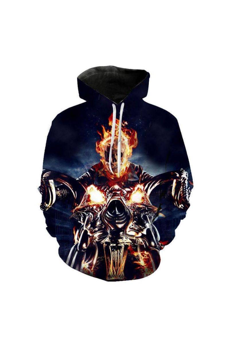 Movie Ghost Rider Pullov Hoodie Urban Style Classic Fit