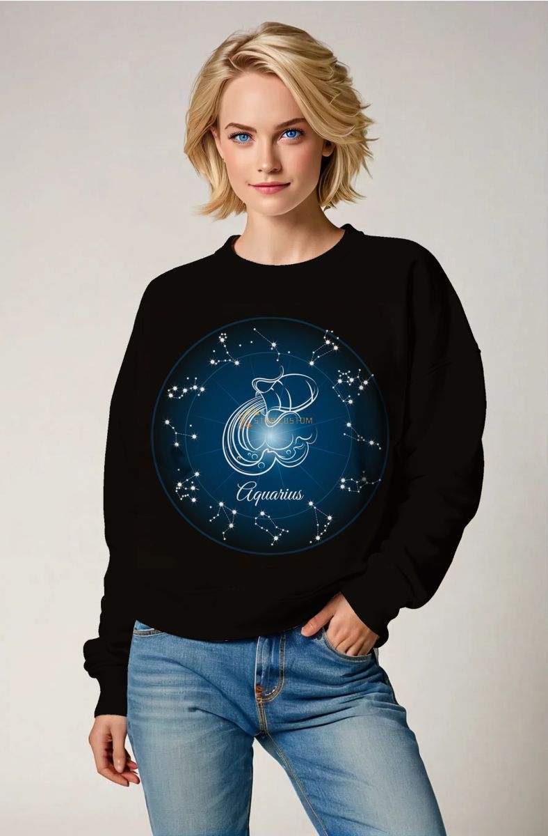 Aquarius Starry Sky Blue Unisex Sweatshirt