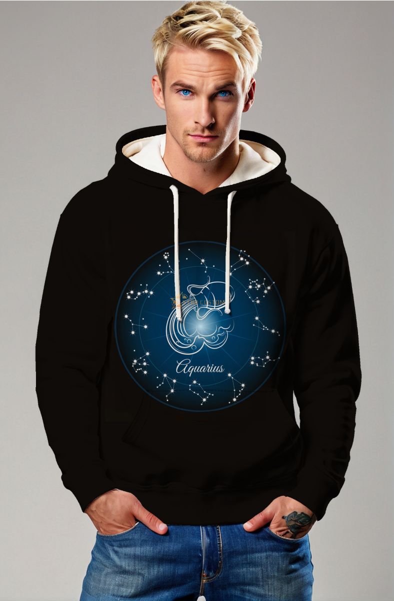 Aquarius Starry Sky Blue Unisex Hoodie