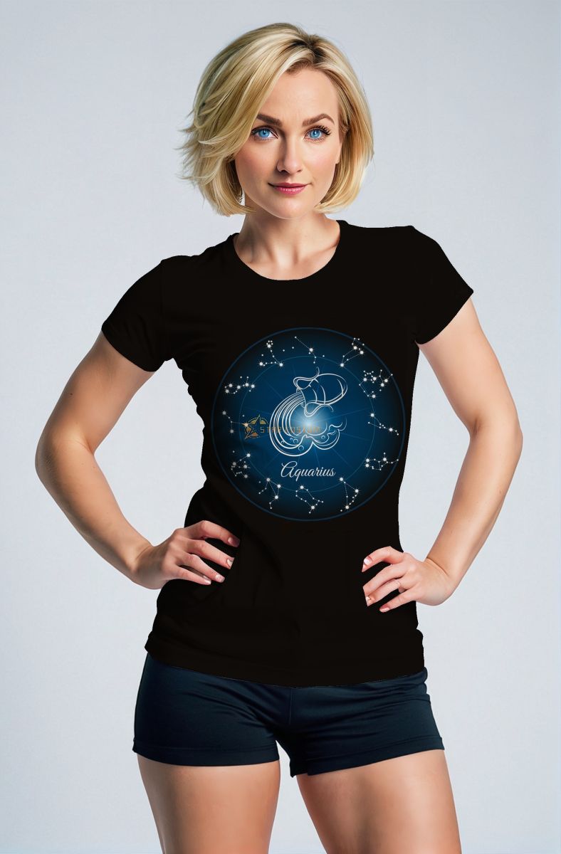 Aquarius Starry Sky Blue Unisex T-Shirts