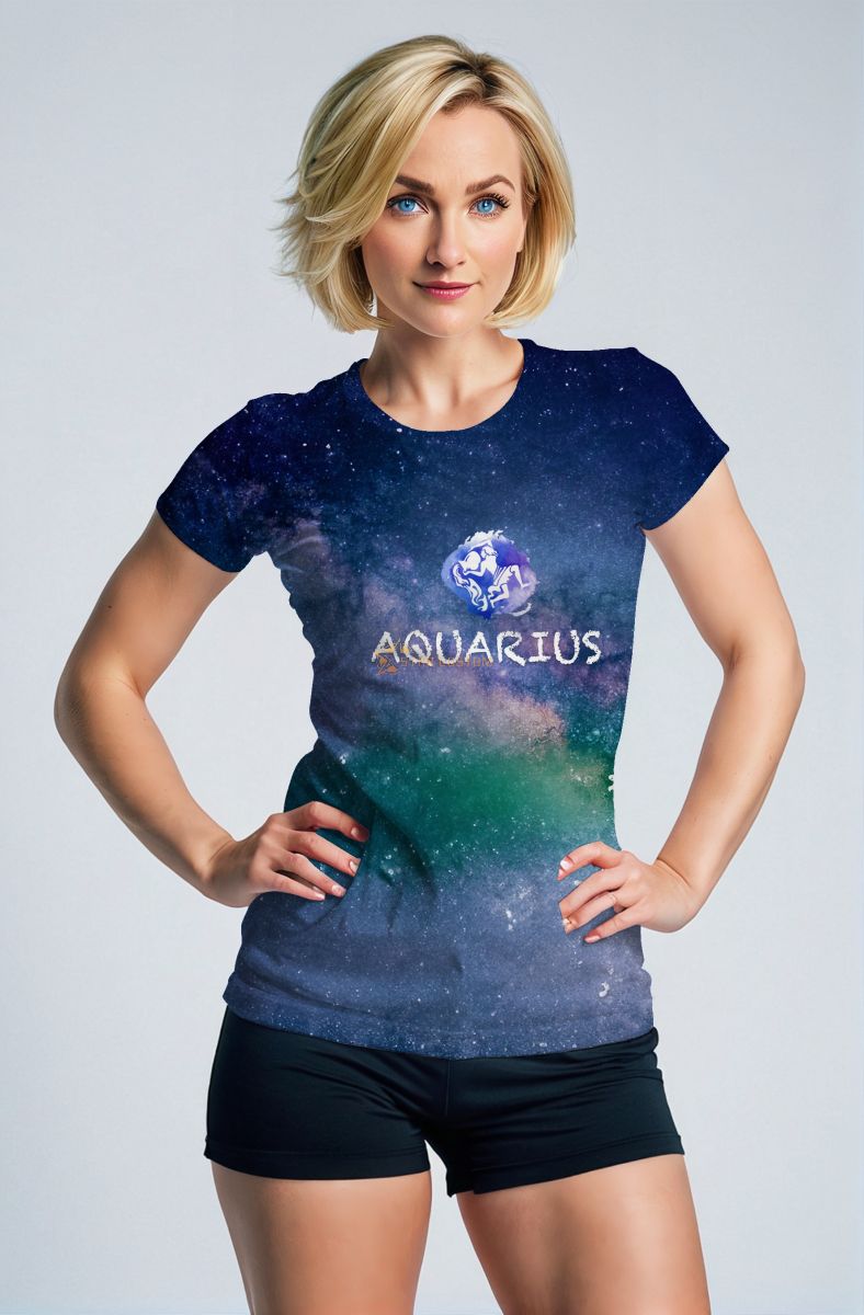 Aquarius Nebula Drift Unisex T-Shirts in Blue