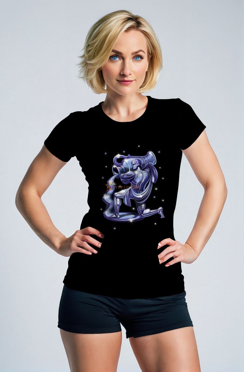 Aquarius Guardian Unisex T-Shirts with Cosmic Starry Design