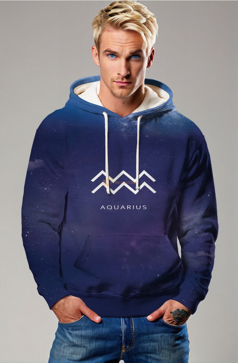 Mystic Midnight Purple Galaxy Aquarius Unisex Hoodie