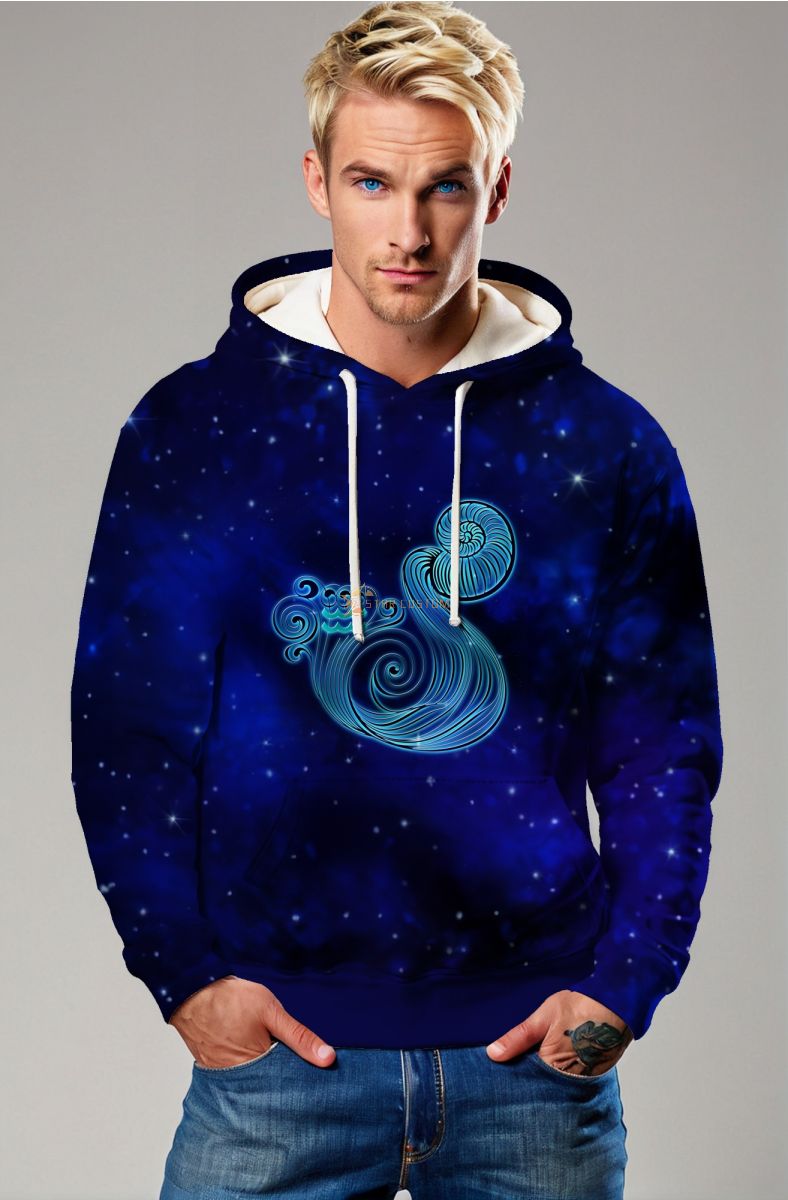 Aquarius Guardian Unisex Galaxy Blue Hoodie