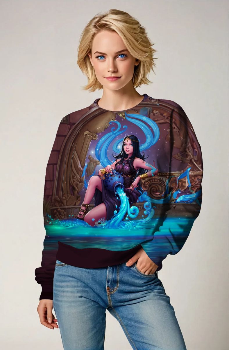 Aquarius Myth Waterfall Unisex Purple Sweatshirt